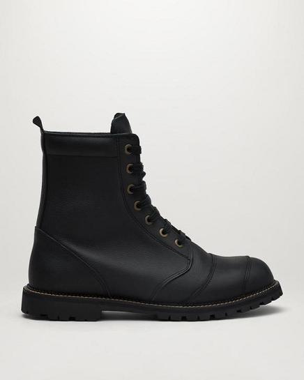 Bottes Moto Belstaff Homme Resolve Noir Cuir Soldes ZI0762845